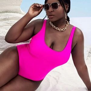 Shein Plus Neon Pink Swimsuit